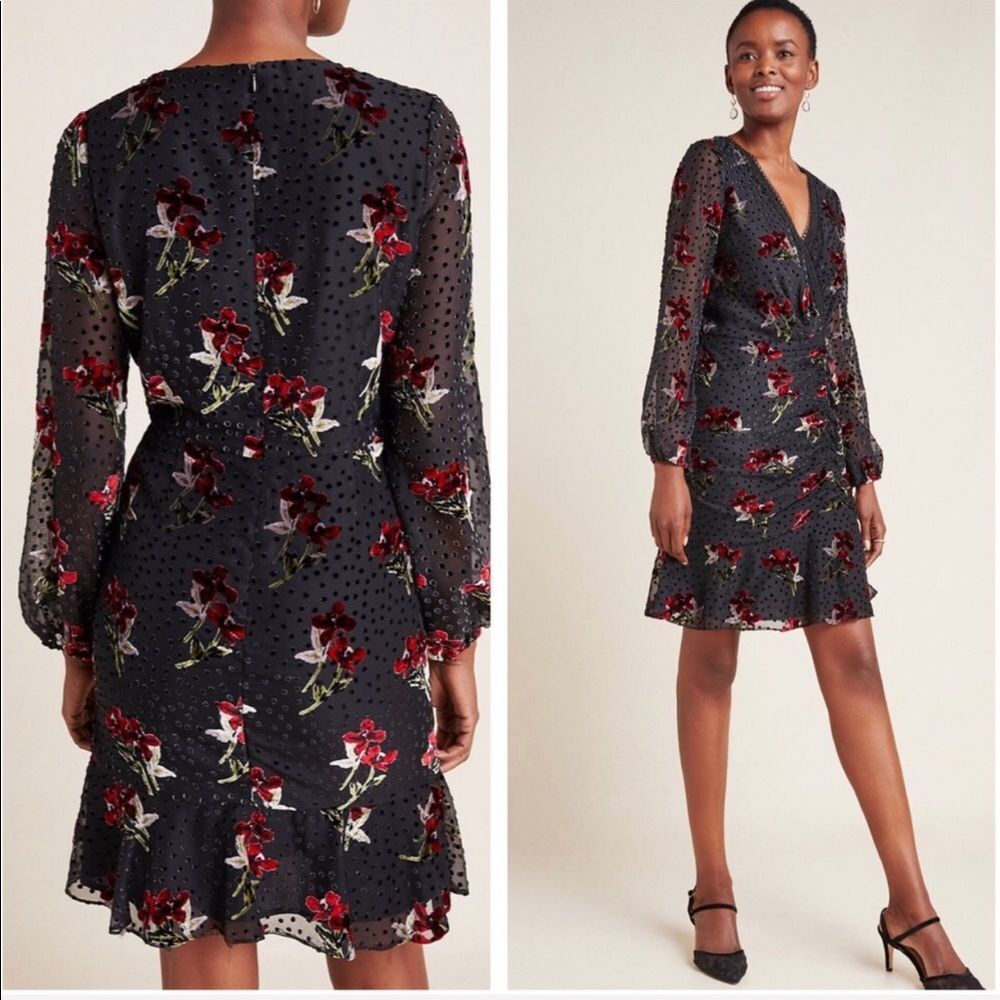 Anthropologie Shoshanna Velvet Mini Dress Size 4 P Petite NWT